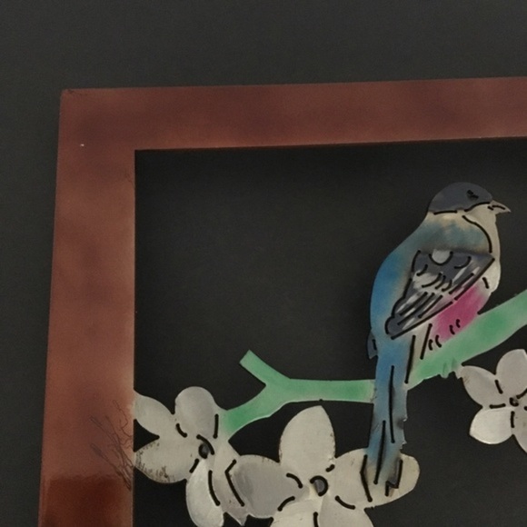 Open Steel Frame Bird Cutout Dogwood Wall Decor - Picture 10 of 16